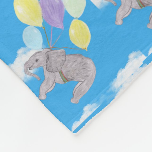 Flying Elephant Cute  Fleecedecke (Ecke)