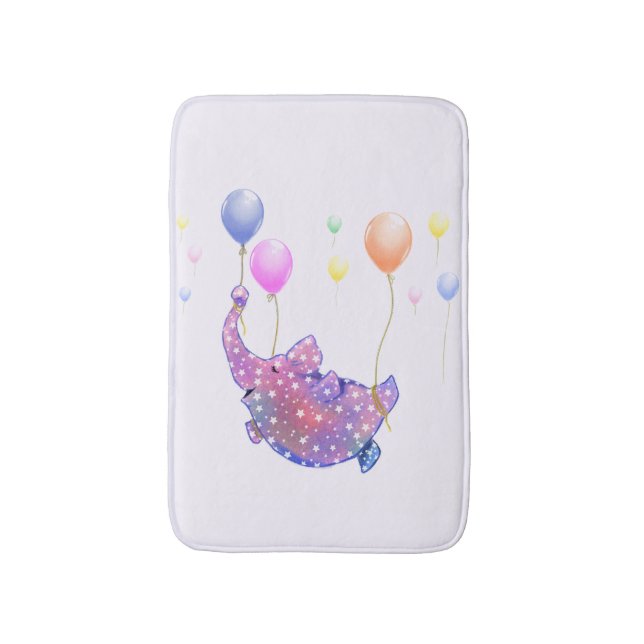 Flying Elephant Funny Bath Mat Badematte (Vorderseite Vertikal)