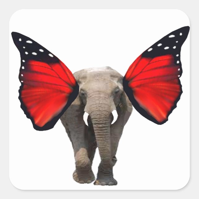 Flying Elephant-Umschlag Aufkleber (Vorderseite)