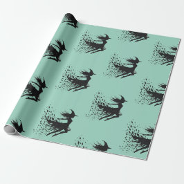 Flying Enchantress Teal Background Geschenkpapier
