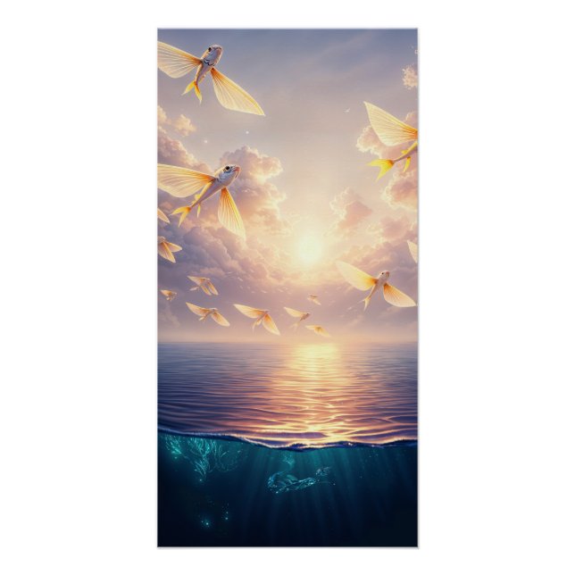 Flying Fish Sunset Poster (Vorderseite)