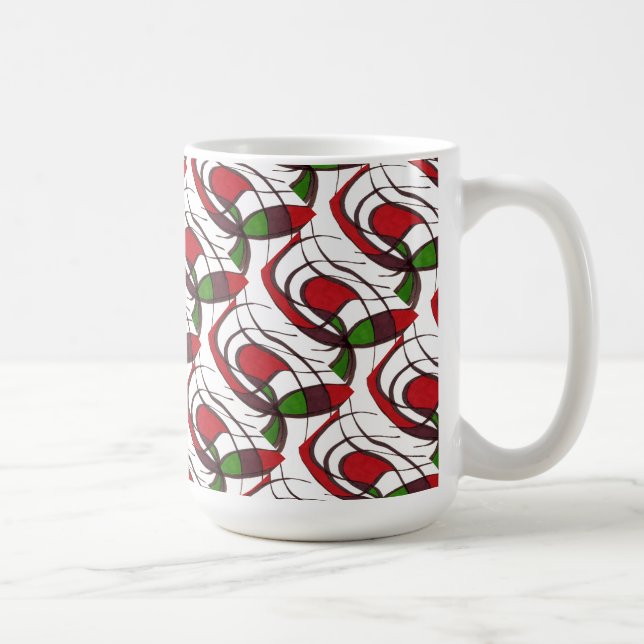 "Flying Fish" Tiled Abstract Design Mug (Droite)