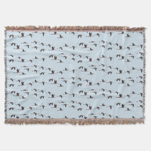 Flying Flamingos Throw Blanket (Light Blue) Decke