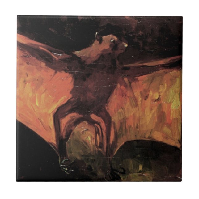 Flying Fox Bat von Vincent van Gogh Fliese (Vorderseite)