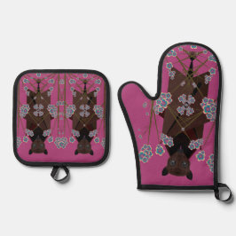 Flying Fox Boysenberry Ofenhandschuh & Topflappen-Set