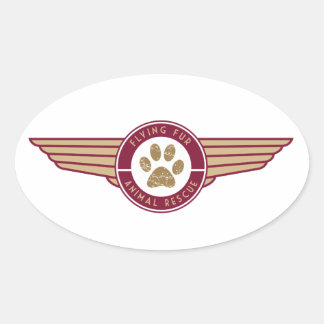 Flying Fur - Airline-Logo-Aufkleber Ovaler Aufkleber