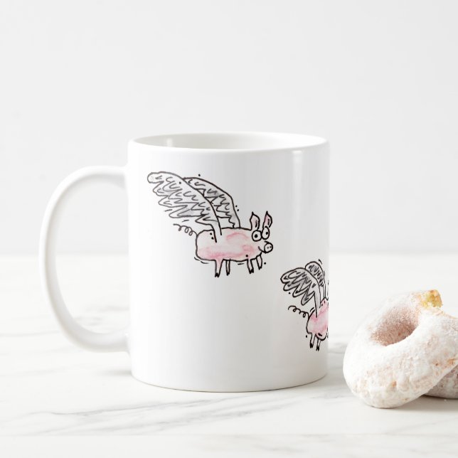 "Flying Future Bacon" Kaffeepause Tasse (Mit Donut)