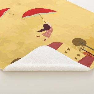 Flying Girl folgt ihren Träumen mit einem Regensch Sherpadecke