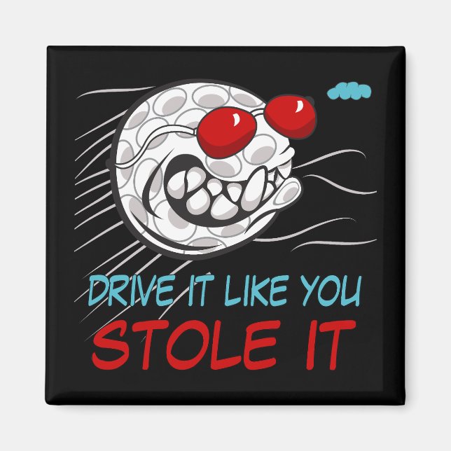 Flying Golf Ball mit Sonnenbrille Black Magnet (Vorne)