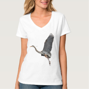 Flying Great Blue Heron Wildlife T - Shirt