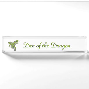 Flying Green Dragon Name Plate Namensplakette