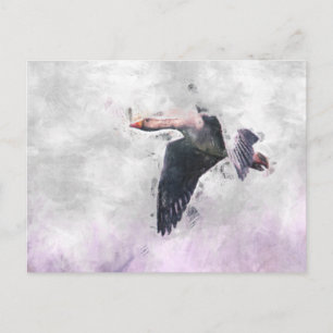 Flying Greylag Goose Postkarte