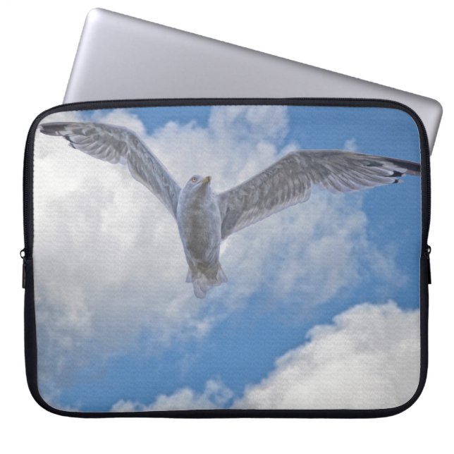 Flying Gull Bird Wildlife Birdlover Geschenk Laptopschutzhülle (Vorderseite)
