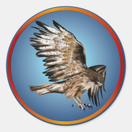 Flying Hawk-Aufkleber Runder Aufkleber