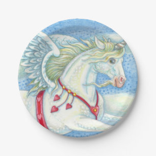 FLYING HEARS WHITE UNICORN, FANTASY PEGASUS PAPPTELLER