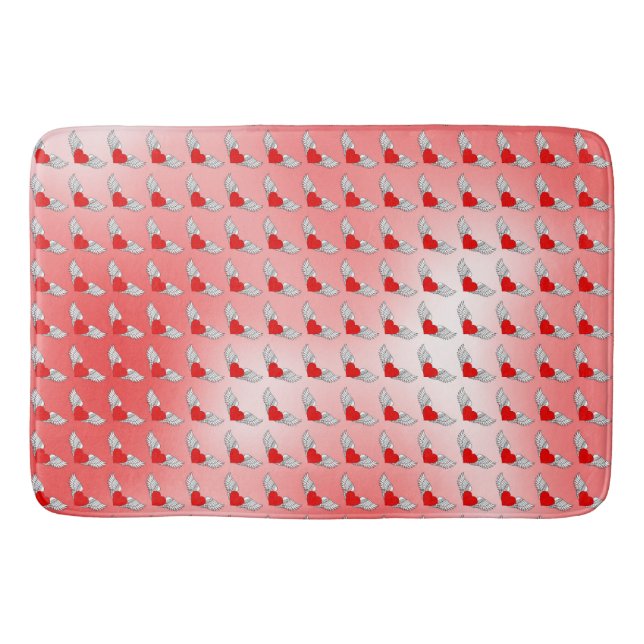 Flying Hearts Tilt Badematte (Vorderseite)