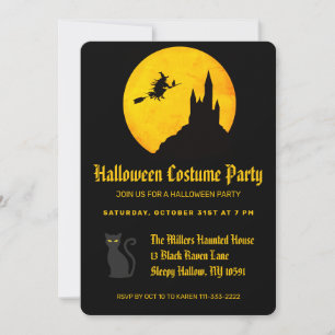 Flying Hexe-Halloween-Party Einladung
