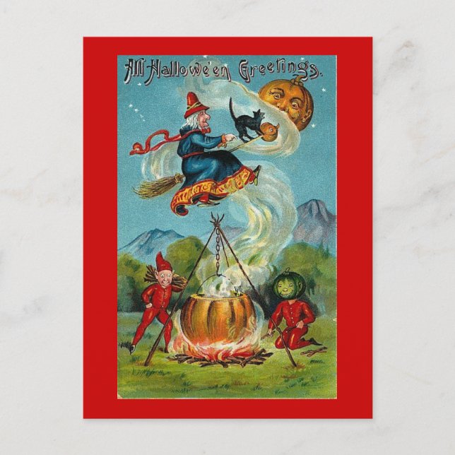 Flying Hexe Postkarte (Vorderseite)