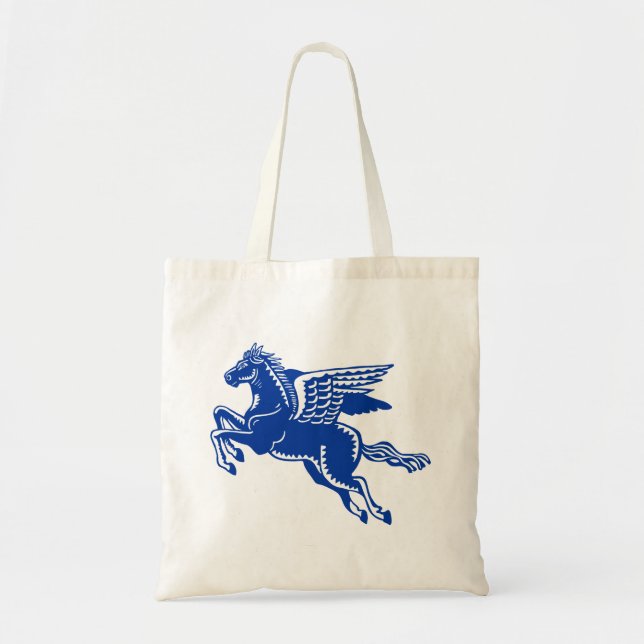 Flying Horse - Navy Blue und White Tragetasche (Vorne)