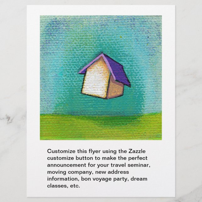 Flying House Reisen Zuhause lustige fröhliche fröh Flyer (Vorne)