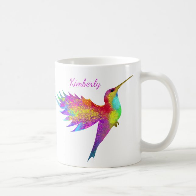 Flying Hummingbird Individuelle Name Tasse (Rechts)