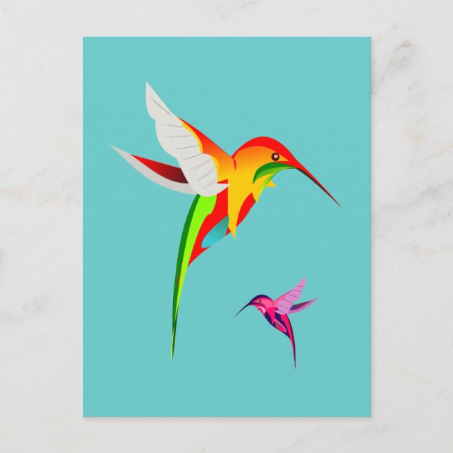 Flying Hummingbirds Postkarte (Vorderseite)