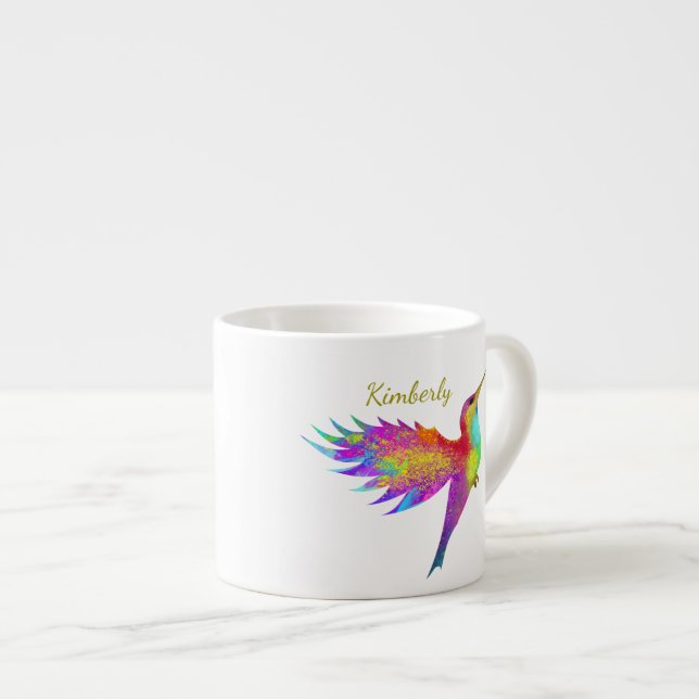 Flying Hummingird Individuelle Name Espresso Tasse (Vorderseite Rechts)