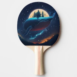Flying Humpback Whale Moonlight Sea Starry Forests Tischtennis Schläger