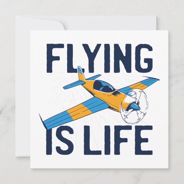 Flying is life Aviation Pilot Grußkarte Karte (Vorderseite)