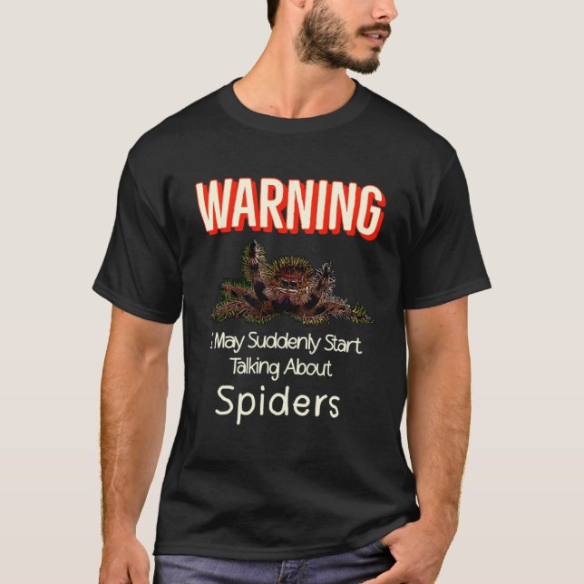 Flying Jumping Spider Warning Spooder Mom Spooder  T-Shirt (Vorderseite)