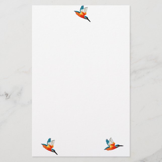 Flying Kingfisher Birds Briefpapier (Vorderseite)