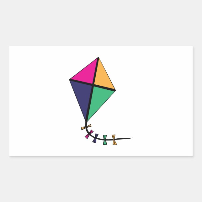 Flying Kite Rechteckiger Aufkleber (Vorderseite)
