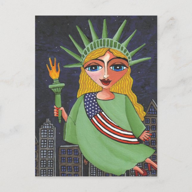 Flying Lady Liberty - carte postale (Devant)