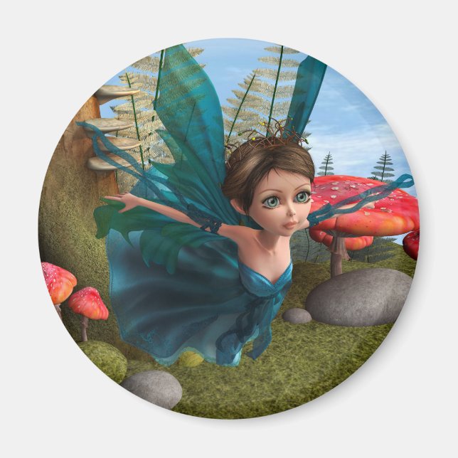 Flying Little Fairy Butterfly Magnet (Vorne)