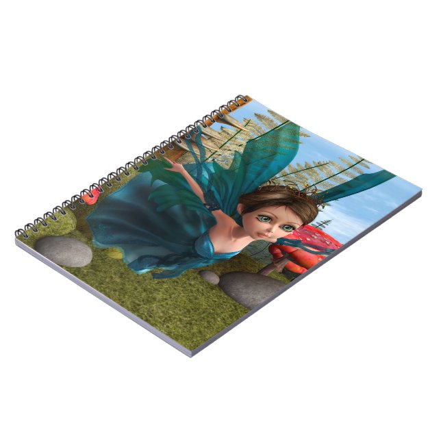 Flying Little Fairy Butterfly Notizblock (Linke Seite)