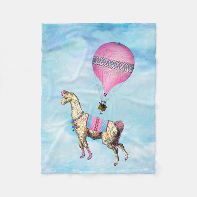 Flying Llama Fleece Blanket (Vorderseite)