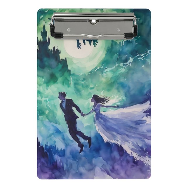 Flying Lovers - Aquarellmalerei Mini Klemmbrett (Vorderseite)