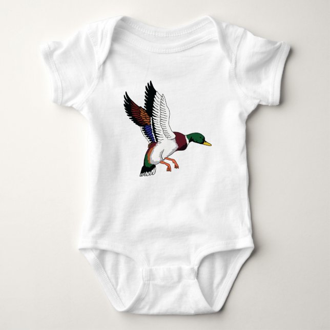 Flying Mallard Baby Strampler (Vorderseite)
