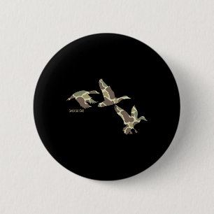 Flying Mallard Duck Camouflage Camouflage Ente Jag Button