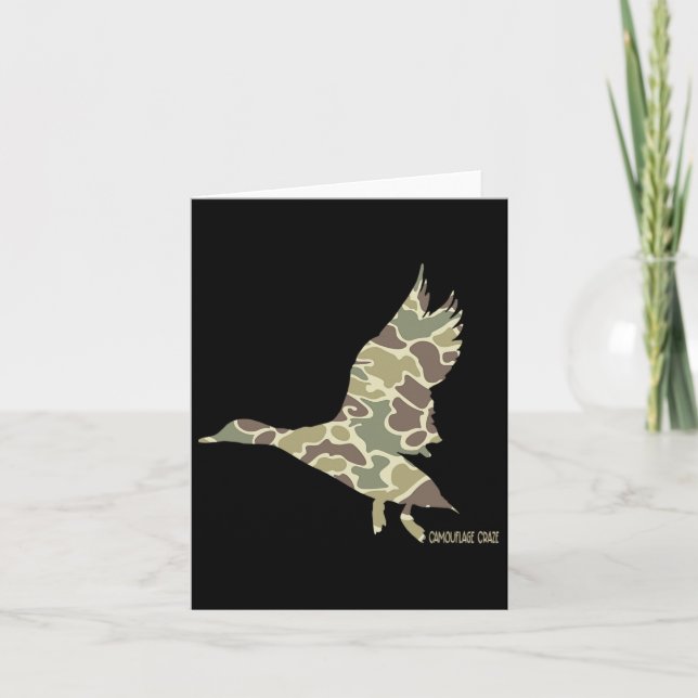 Flying Mallard Duck Camouflage Camouflage Ente Jag Karte (Vorderseite)