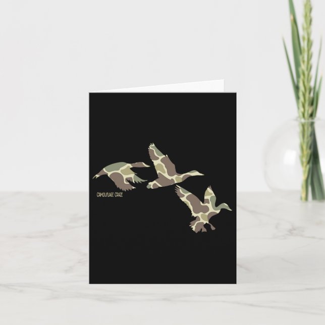 Flying Mallard Duck Camouflage Camouflage Ente Jag Karte (Vorderseite)