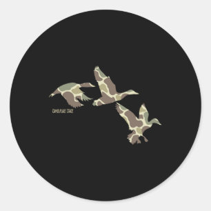 Flying Mallard Duck Camouflage Camouflage Ente Jag Runder Aufkleber