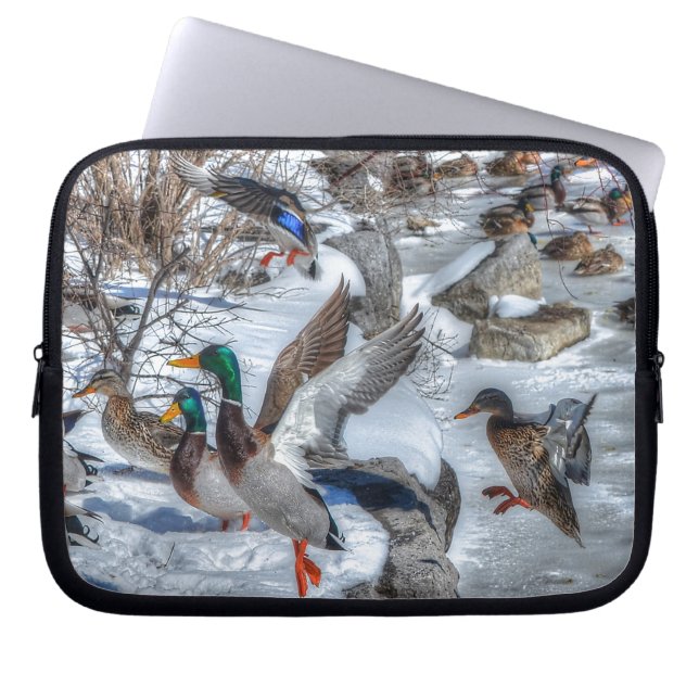 Flying Mallard Ducks Wildlife Gift Laptopschutzhülle (Vorderseite)
