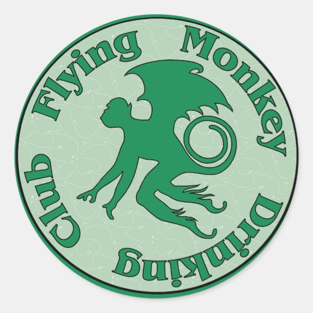 Flying Monkey Drink Club Runder Aufkleber (Vorderseite)