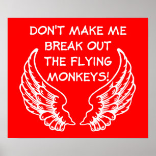Flying Monkeys Funny Poster Humour