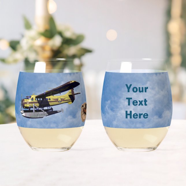 Flying Moose Aviation de Havilland Otter Weinglas Ohne Stiel (Insitu (Hochzeit))