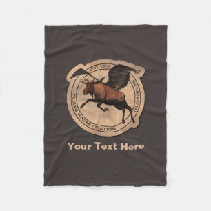 Flying Moose Aviation Patch Fleecedecke