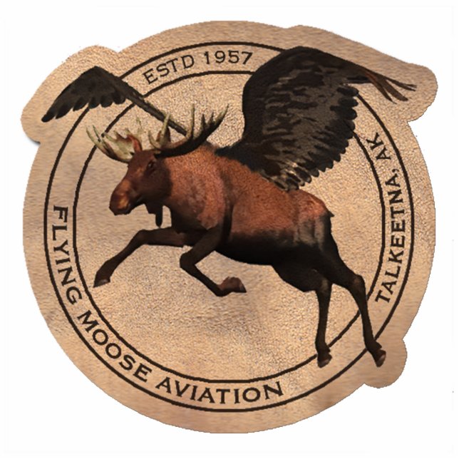 Flying Moose Aviation Patch Fotoskulptur Magnet (Vorne)