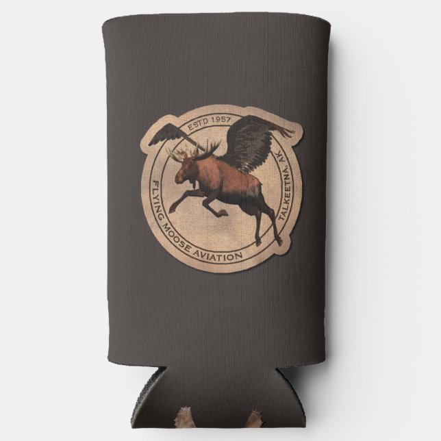 Flying Moose Aviation Patch kann kühler werden Selters Dosenkühler (Vorderseite)