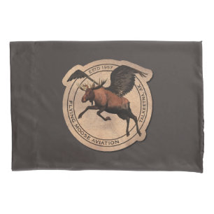 Flying Moose Aviation Patch Kissenbezug